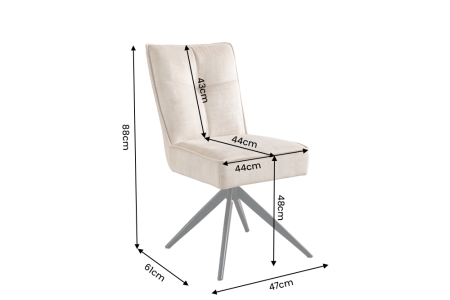 Scaun pivotant LUGANO 360° cu revenire automată, capacitate de încărcare de 150 kg, miez cu arc, velur bej și negru [6]