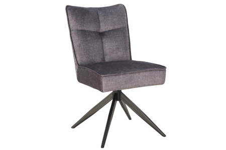 Scaune - Scaun pivotant LUGANO 360° cu revenire automată, capacitate de încărcare de 150 kg, miez cu arc, velur gri-negru