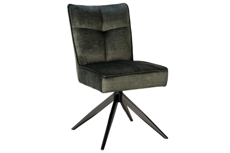Scaune - Scaun pivotant LUGANO 360° cu revenire automată, capacitate de încărcare de 150 kg, miez cu arc, velur, verde mușchi, negru