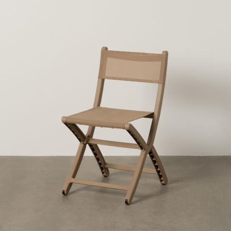 Mobilier Gradina - Scaun de exterior pliabil bej din polipropilenă 45 x 55 x 83 cm