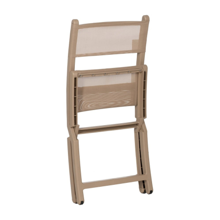 Scaun de exterior pliabil bej din polipropilenă 45 x 55 x 83 cm [5]