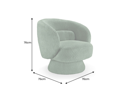 Scaun rotativ BOSSA NOVA 360° din material boucle verde  [8]