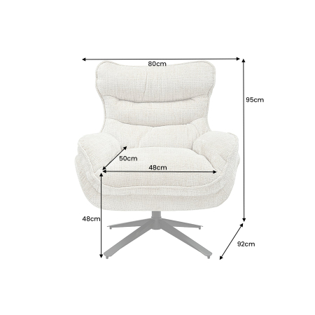 Scaun rotativ CLOUD 360° din tesatura bej [7]