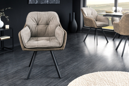 Scaun rotativ LOUNGER 180° din microfibra vintage taupe [2]