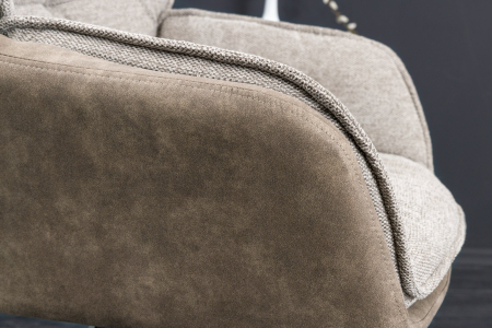 Scaun rotativ LOUNGER 180° din microfibra vintage taupe [7]