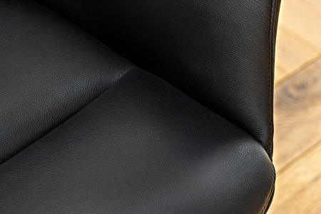 Scaun rotativ PAPILLON 360° din piele neagra [5]