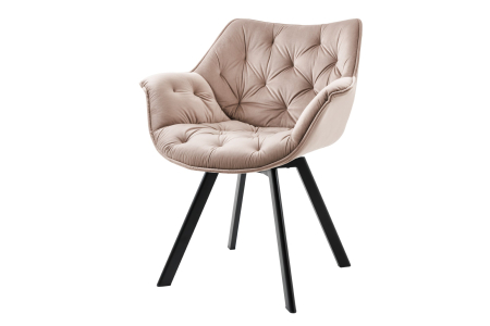 Scaune - Scaun rotativ THE DUTCH RETRO din catifea grej