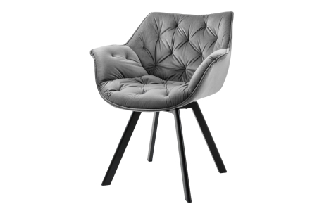 Scaune - Scaun rotativ THE DUTCH RETRO din catifea gri 