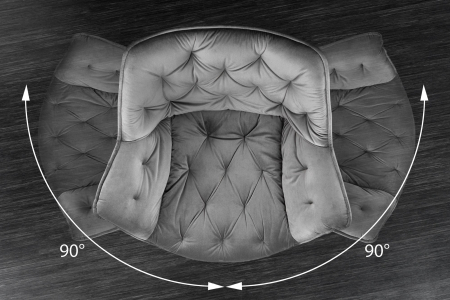 Scaun rotativ THE DUTCH RETRO din catifea gri  [6]