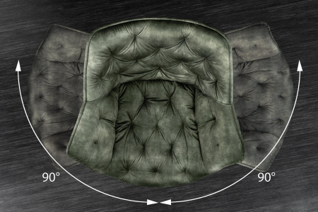 Scaun rotativ THE DUTCH RETRO din catifea gri inchis [7]