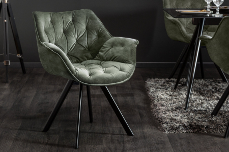 Scaun rotativ THE DUTCH RETRO din catifea gri inchis [2]