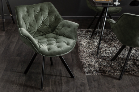 Scaun rotativ THE DUTCH RETRO din catifea gri inchis [3]