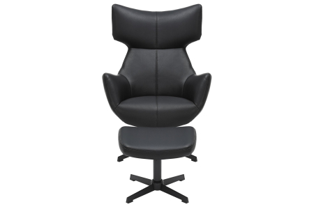 Scaun rotativ VOGUE 360° din piele artificiala negru [3]