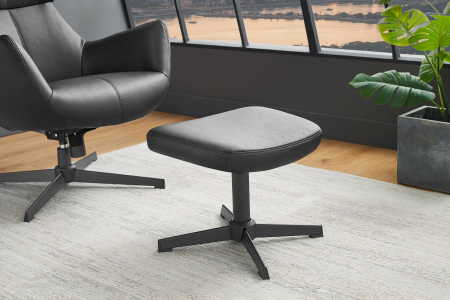 Scaun rotativ VOGUE 360° din piele artificiala negru [2]