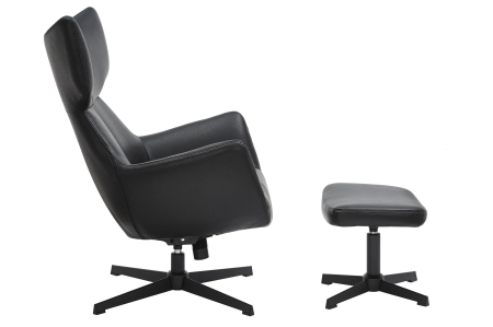 Scaun rotativ VOGUE 360° din piele artificiala negru [4]