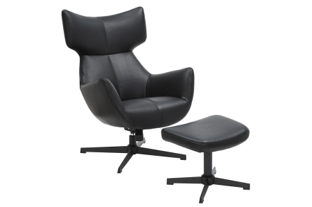 Scaune - Scaun rotativ VOGUE 360° din piele artificiala negru