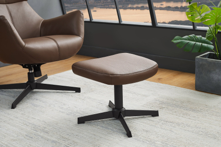 Scaun rotativ VOGUE din piele artificiala maro, 45 cm [1]