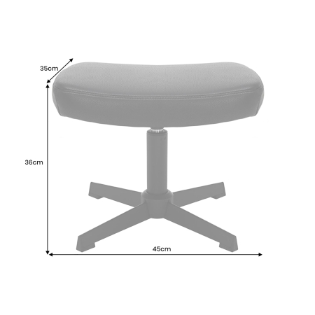 Scaun rotativ VOGUE din piele artificiala negru, 45 cm [5]