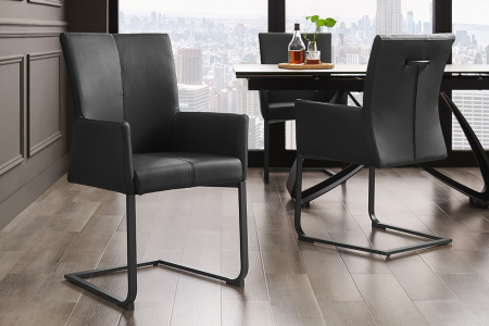 Scaun SAMSON din piele neagra [1]