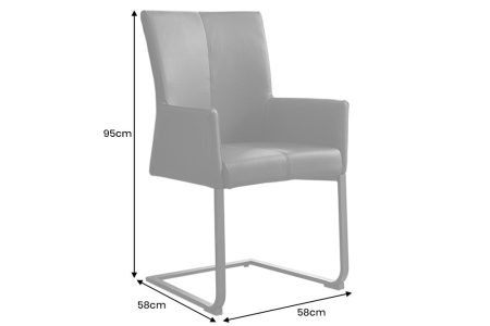 Scaun SAMSON din piele taupe [5]