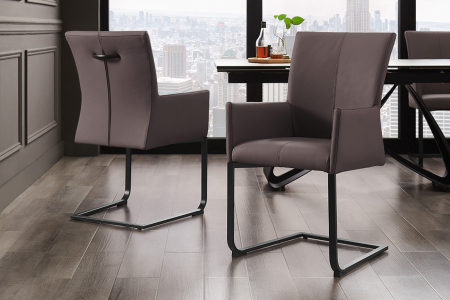 Scaun SAMSON din piele taupe [2]