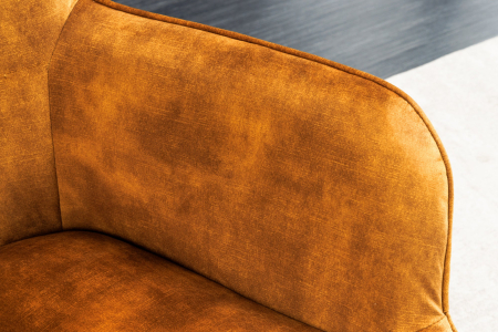 Scaun SCANDINAVIA din catifea galben mustar  [7]