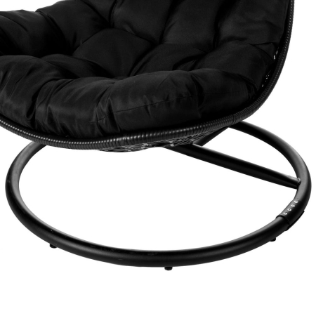Scaun suspendat de exterior, cu stâlp Dido din rattan negru 104 x 104 x 192 cm [4]