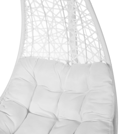 Scaun suspendat de exterior Dido din rattan alb 82 x 84 x 132 cm [2]