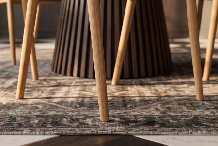 Scaun VALHALLA WOOD cu cotiere, spătar curbat, lemn de stejar natural, material sintetic negru [6]