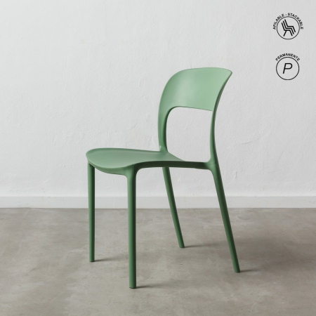 Mobilier Gradina - Scaun de exterior din polipropilenă verde mentă  43 x 43 x 83,20 cm