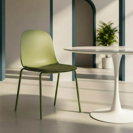 Mobilier Gradina - Scaun de exterior verde din metal 46 x 51 x 85 cm