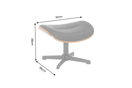 Scaun VOGUE 50 cm, rotativ la 360°, finisaj furnir de nuc, piele artificială neagră [8]