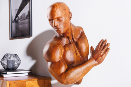 Sculptură de perete SOUL 60 cm lemn de mango maro [4]