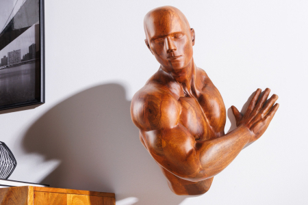 Sculptură de perete SOUL 60 cm lemn de mango maro [5]