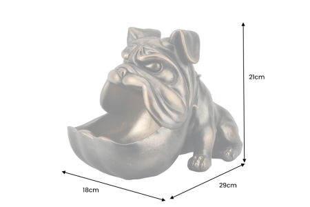 Sculptură decorativă BULLDOG 30 cm din bronz cu compartiment de depozitare [5]