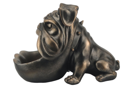 Sculptură decorativă BULLDOG 30 cm din bronz cu compartiment de depozitare [4]