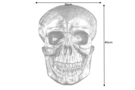 Sculptură decorativă de perete SKULL 40 cm aluminiu argintiu [9]