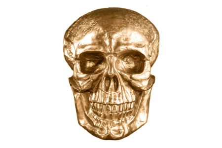 Decorațiuni - Sculptură decorativă de perete SKULL 40 cm auriu