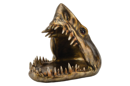 Decorațiuni - Sculptură decorativă SHARK 25 cm din bronz cu compartiment de depozitare