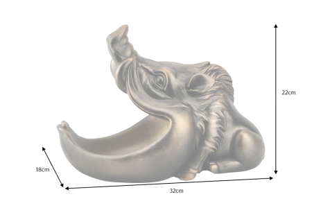 Sculptură decorativă WARTHOG 30 cm din bronz cu compartiment de depozitare [5]