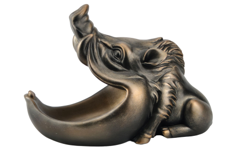 Decorațiuni - Sculptură decorativă WARTHOG 30 cm din bronz cu compartiment de depozitare