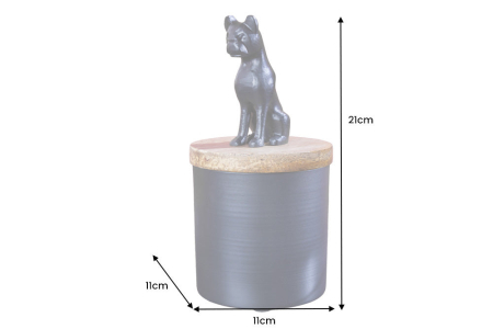 Sculptură din tablă PANTHER 20 cm fier negru lemn de mango natural [8]