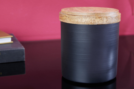 Sculptură din tablă PANTHER 20 cm fier negru lemn de mango natural [7]