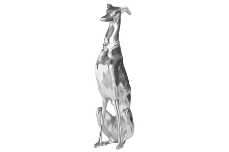 Decorațiuni - Sculptură GREYHOUND 70 cm aluminiu argintiu