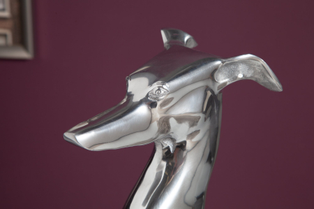 Sculptură GREYHOUND 70 cm aluminiu argintiu [3]