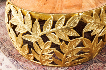 Set 2 masute de cafea ABSTRACT LEAF cu blat din lemn de salcam, 54-68 cm [4]