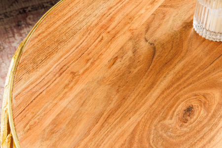 Set 2 masute de cafea ABSTRACT LEAF cu blat din lemn de salcam, 54-68 cm [8]