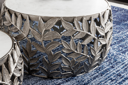 Set 2 masute de cafea ABSTRACT LEAF cu blat din marmura, 54-68 cm [3]