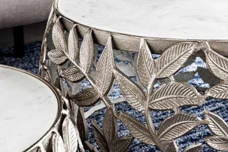 Set 2 masute de cafea ABSTRACT LEAF cu blat din marmura, 54-68 cm [4]