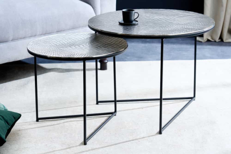 Set 2 masute de cafea ELEMENTS cu aspect de crocodil, 60 cm [2]